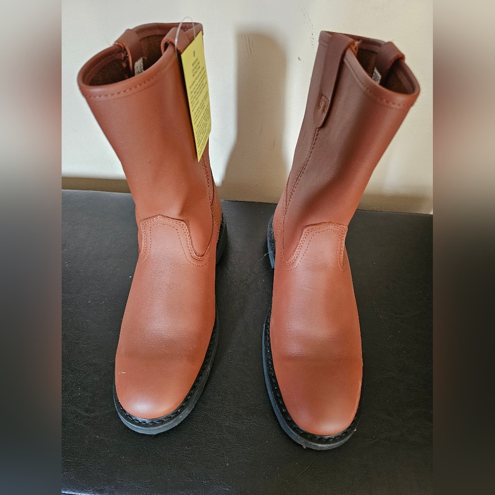 Mason Western Men's Brown Leather Work Boots Size 9E2